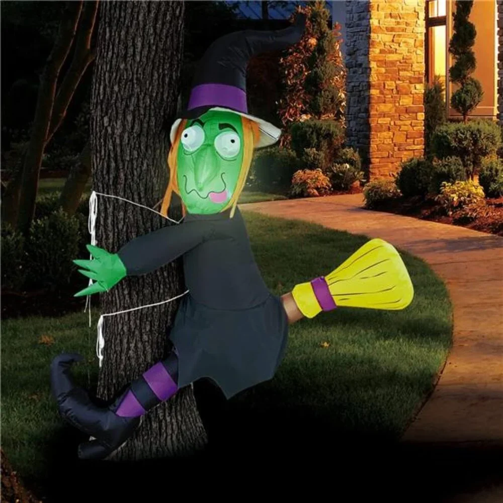 4 FT Halloween Inflatable Witch -LED Lighted Blow Up Yard Decoration for Outdoor